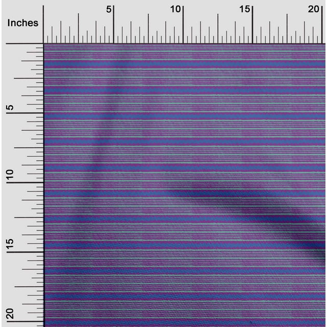 oneOone Tissu Jersey Viscose à Rayures Imprimé Bloc 60 Pouces de Large