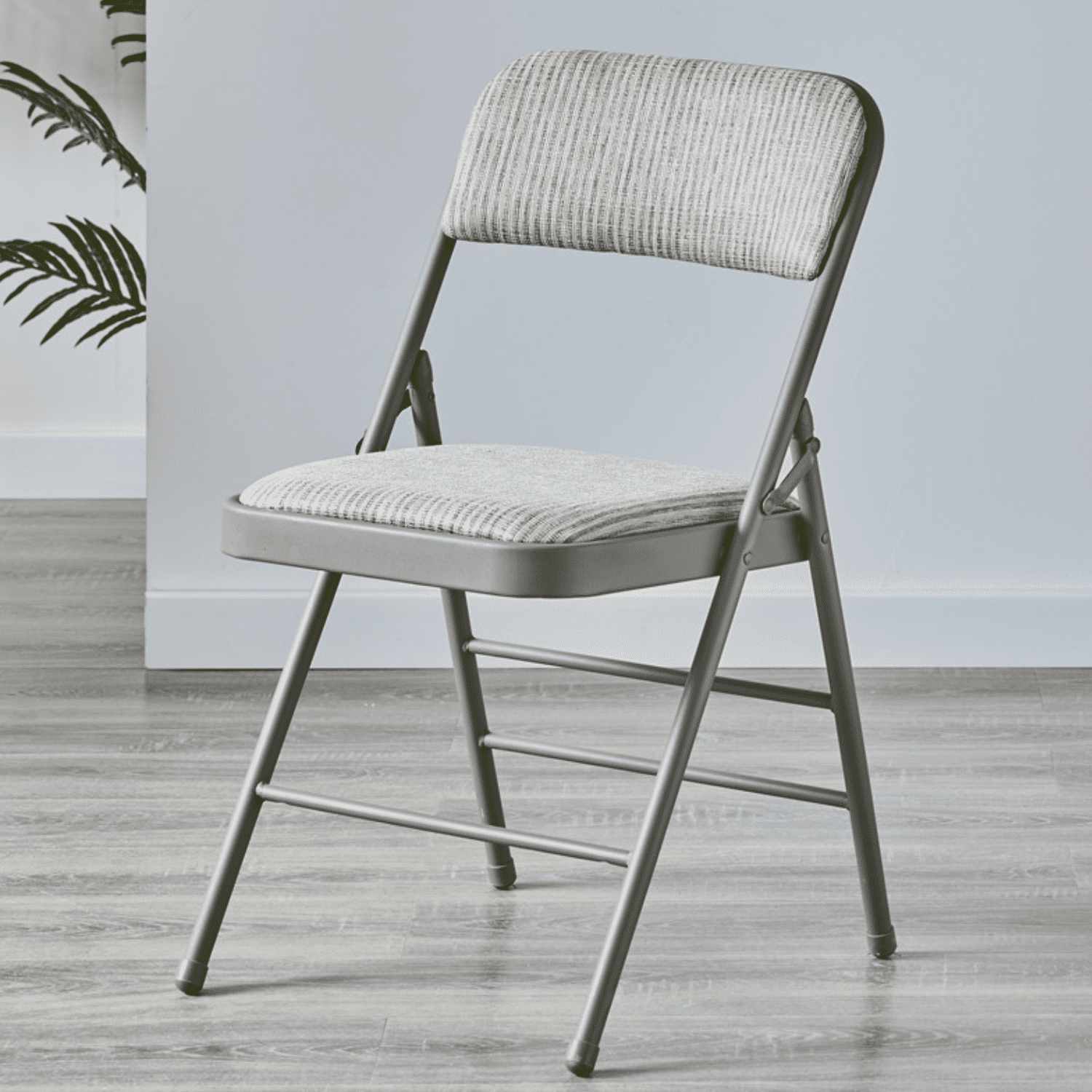 VTOY 2-Pack Folding Chairs with Padded Cushion and Back Metal Foldable Chairs with Cushion for Home and Office, for Indoor and Outdoor Events-White