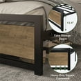 thumbnail image 5 of Einfach Queen Size Metal Platform Bed Frame with Wooden Headboard & Footboard, Brown, 5 of 6