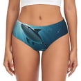 thumbnail image 1 of Balery Ice Blue Ocean Cute Dolphin A Ropa Interior de Algodón para Mujer con Dibujo – Braguitas Cómodas y Elásticas, Estilo Clásico-3X-Large, 1 of 6