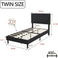 thumbnail image 6 of Alazyhome Twin Button Tufting Headboard Metal Platfom Bed, Black, 6 of 6