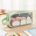 thumbnail image 5 of allydrew 2 Compartment Large Grid Transparent Mesh Pencil Case, Pencil Pouch for Stationery Tools, Makeup, and Travel, Green, 5 of 5
