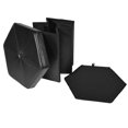 thumbnail image 3 of Traditional Elegance Collapsible Hexagon Storage Ottoman - Black Faux Leather 15x15x15, 3 of 3