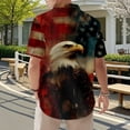 thumbnail image 4 of jowamay Patriotic Hawaiian Shirts for Men American Flag Animal Casual Short Sleeve Button Up Shirts for Leisure, 4 of 9