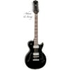 Luna Athena Pearl Inlay Maple Hollow Body Electric Guitar, Rosewood Fretboard, Black