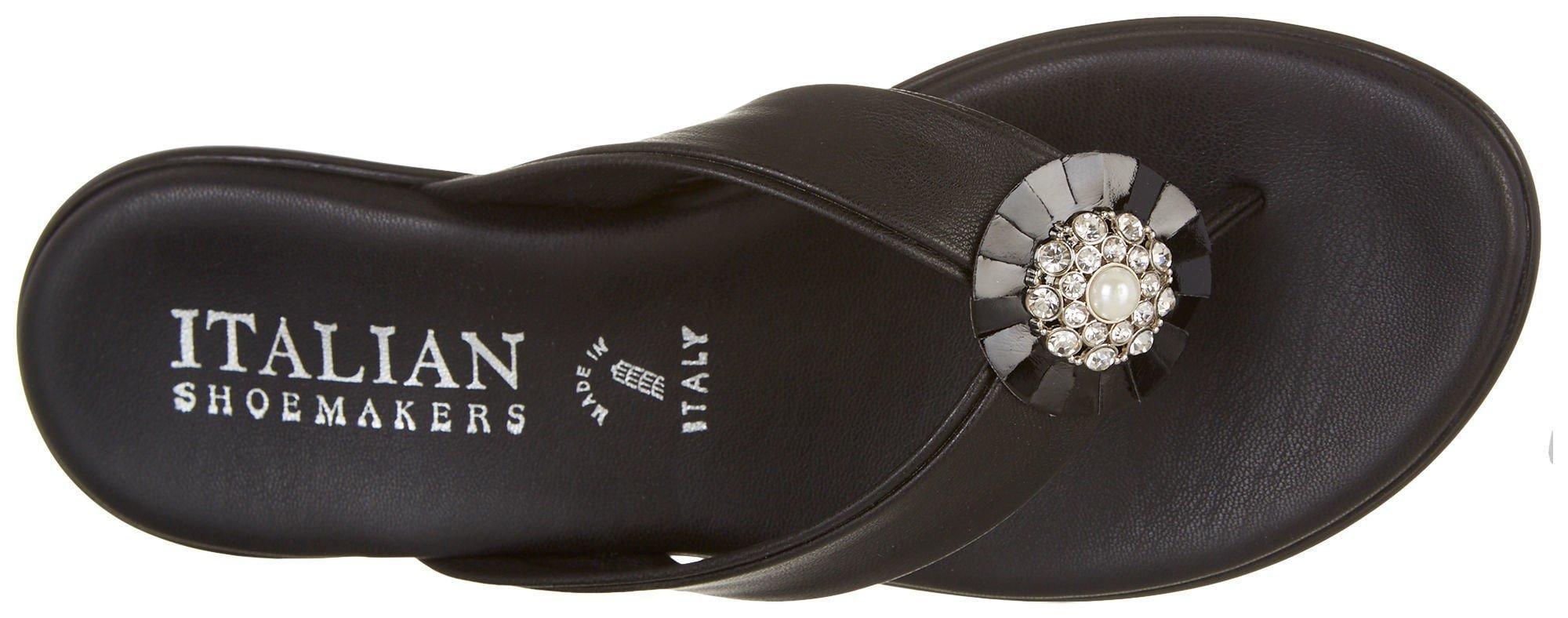 italian shoemakers rhinestone flip flops