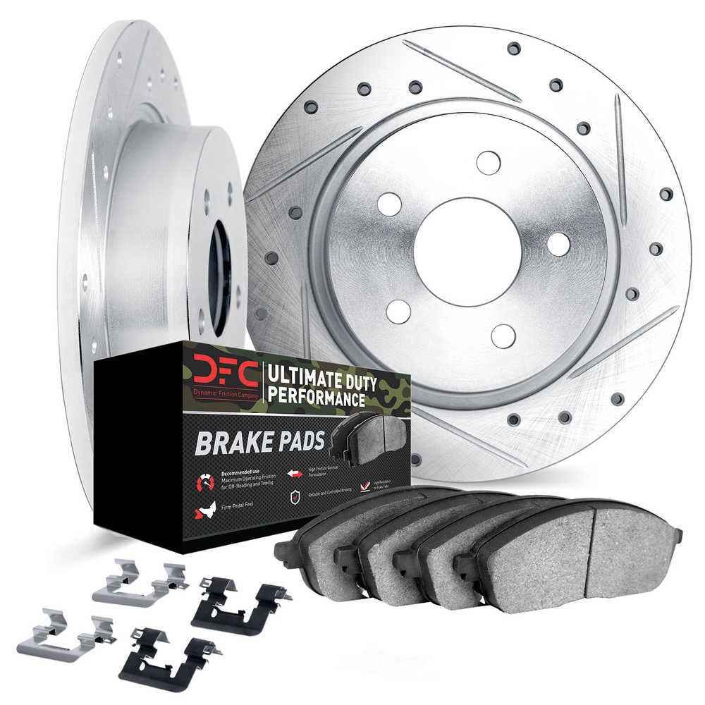 Dynamic Friction Company 7412-42036 DFC Rotors-Drilled and Slotted-Silver with Ultimate Duty