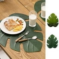 thumbnail image 4 of 2 Pcs Nappe Feuille Forme Feuille Nappe EVA Tapis d'Isolation EVA Simulation Tapis de Paume Tropical Accessoires de Cuisine, 4 of 10