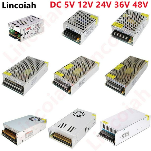 Fuente de alimentación conmutada DC 5V 12V 24V 36V 48V 60W 360W 600W Transformador de luz AC 100-240V Adaptador de fuente SMPS para tiras LED CCTV Tan Jianjun unisex