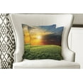 thumbnail image 4 of Ambesonne Landscape Throw Pillow Cover 2 Pack, Dark Clouds Sunset, 16", Green Yellow, 4 of 6