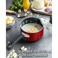 thumbnail image 3 of Cook N Home Non Stick Sauce Pan, 2 Quarts Saucepan with Glass Lid, Nonstick Small Multi-purpose Pot, Milk Chocolate Aluminum Cooking Pot Pan with Stay-Cool Handle, Marble Red, 3 of 6