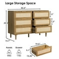 thumbnail image 5 of LAZZO 6 Drawer Dresser Rattan, Brown, 5 of 6