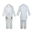 thumbnail image 3 of Baby Boy Christening Baptism Formal White Tail Suit Silver Gold Maria on Stole Sm-20, 3 of 4