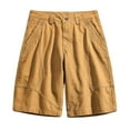 thumbnail image 2 of Mens Work Pants Men's Size Sports And Multi Pockets Relaxed Summer Beach Shorts Pants Mens Work Shorts Cargo Yellow 2XL, 2 of 4