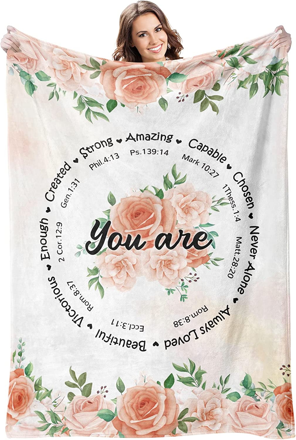 GDAKE Inspirational Blanket Healing Thoughts Throw Blanket Christian