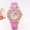 Pink, variant on Kitty Cat Watch Fashionable Leather Strap Diamond Inlays Women's Quartz Watch