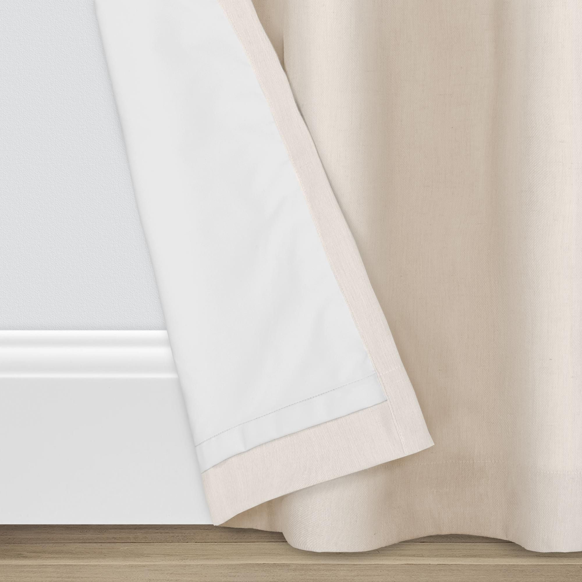 Eclipse Hadley 100% Blackout Curtain Panel, Linen Blend Grommet Window Curtain, 1 Panel, 50 In Wide x 84 In Long, Ivory