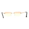 thumbnail image 4 of Rimless Rectangular 90s Elegant Metal Rim Sunglasses Gold Orange Yellow, 4 of 4