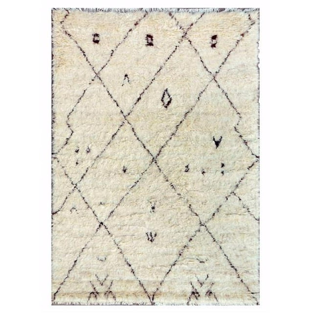 Pasargad Home PSL-3298 6x9 Moroccan Collection Hand-Knotted Wool Area Rug, 5 ft. 11 in. x 9 ft. 1 in.