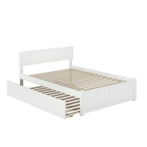 Bowery Hill Full Platform Panel Bed with Trundle in White