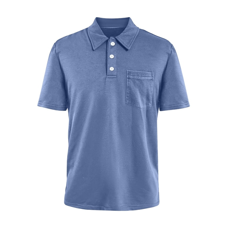Mens Vintage Washed Polo Shirts Classic Fit Pullover Shirts Summer