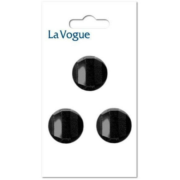 La Vogue 20mm Shank button - Black, La Vogue 20mm shank button