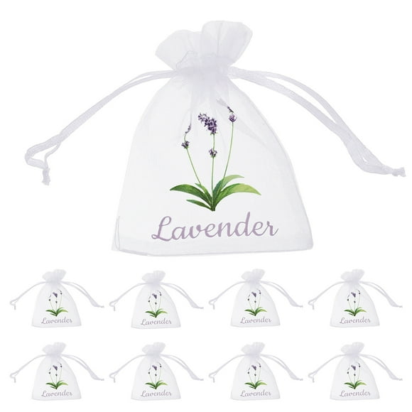50 bolsas de bolsitas vacías de lavanda con cordón, pequeñas bolsas de malla para almacenamiento en armario y fragancias, bolsas de tela de color morado claro para flores secas y especias