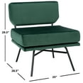 thumbnail image 3 of Safavieh Kermit Modern Fabric and Plywood Dining Side Chairs, Malachite Green/Black, 3 of 5