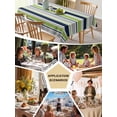 thumbnail image 5 of Green Gray Striped Table Cloth, Waterproof Tablecloth for Rectangle Tables, Farmhouse Stripes Modern Abstract Art Reusable Washable Fabric Table Cover for Restaurant Kitchen Dining Tables 60"x102", 5 of 9