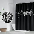 thumbnail image 3 of Get Naked Bathroom Shower Curtain Abstract Pure Black Fabric Solid Color Shower Curtain Modern Minimalist Polyester Waterproof Home Decor Bath Shower Curtain with Hooks, 72x84 Inch, 3 of 6