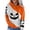White, variant on Women Hoodies Halloween Vintage Colorblock Pumpkin Print Sweatshirt Long Sleeve Drawstring Pullover Tops Cozy Apparel Black L