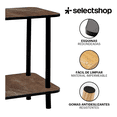 thumbnail image 3 of Mesa Centro Minimalista Madera Lateral Doble Repisa 40cm Gris Marmoleado, 3 of 7