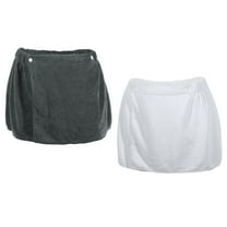 Unique Bargains 2 Pcs Men's Bath Wrap Towel Body Wrap for Shower Spa Robes 30x140cm White Gray