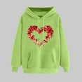 thumbnail image 2 of Womens Hoodies Pullover Graphic Printed Sweatshirts Hooded Pullover Tops Valentine's Day Long Sleeve with Pockets, 2 of 5