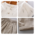 thumbnail image 2 of Two-Piece Cotton Linen Sets for Kids Boy Summer 2PCS Outfits Print T-Shirt with Pant Boys Casual Set, 2 of 5
