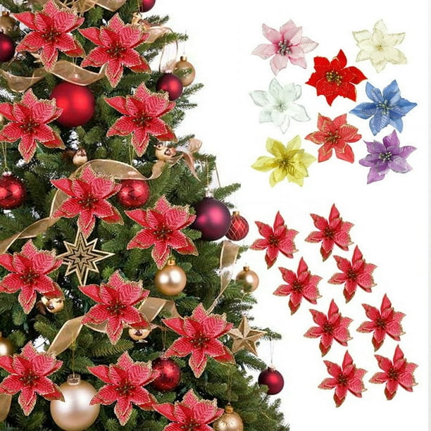 Flores de navidad Árbol de navidad Flores decorativas Accesorios navideños