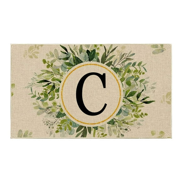 1PC Summer Floor Mats Family Name Initial Doormat Holiday Welcome Mats Non Polyester Beach Floor Mat for Home Entryway