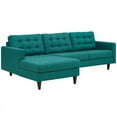 thumbnail image 2 of Modway Empress Left-Facing Upholstered Fabric Sectional Sofa in Teal, 2 of 5