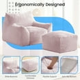 thumbnail image 6 of ZAFLY Oversized Bean Bag Chair for Adults, Faux Fur Large Comfy Chair with Footstool, Big Lazy Floor Sofa for Gaming - Pink, 6 of 8
