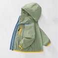 thumbnail image 5 of Big Boys Summer Thin Zip Hooded UPF Sun Protection Jacket Breathable Outdoor Coat Green 8-9 Years, 5 of 5
