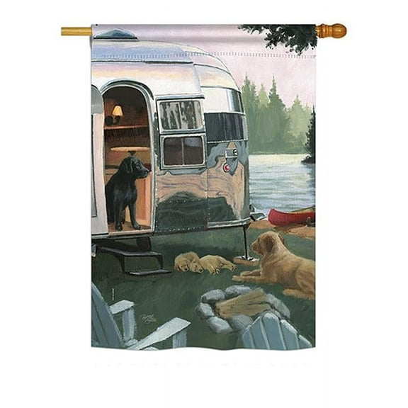 Breeze Decor BD-PT-H-110114-IP-BO-DS02-US 28 x 40 in. Canine Camp Nature - Everyday Pets Impressions, Decorative Vertical House Flag