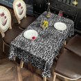 thumbnail image 5 of Black and Tan Leopard Print Rectangle Tablecloth 60"x102",Waterproof Polyester Rectangle Table Cloth, Wipeable Spillproof Polyester Tablecloth for Dining, Camping, Indoor and Outdoor, 5 of 6