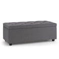 thumbnail image 1 of Hamilton Ottomane de Rangement Rectangulaire 44 Pouces L en Tissu Aspect Lin Gris Ardoise, 1 of 6