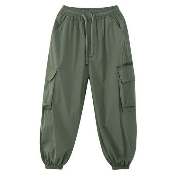 GYRATEDREAM Cargo Pants for Girls Cargo Jogger Pants Casual Girl's Elastic Waist Cargo Pants with Pockets 6-14T