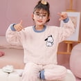 thumbnail image 3 of 2Pcs Children Pajamas Tops+Pants Kuromi Cinnamoroll Sanrios Anime Cartoon Plush Kawaii Clothes Cotton Y2K Sleepwear Homewear, 3 of 5