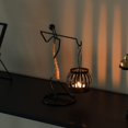 thumbnail image 4 of Wire Figure Candle Holder Decorative Modern Tea Light Lantern Tabletop Centerpiece Candle Stand (Back Carry), 4 of 7
