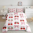 thumbnail image 3 of Feelyou Kawaii Buffalo Bowknot Queen Comforter Set, Fashion Ribbon Strawberry Bedding Sets, Princess Pink Cartoon Reversible Bedding Comforter Set, Microfiber Bedroom Decor, 3 Pieces, 3 of 9