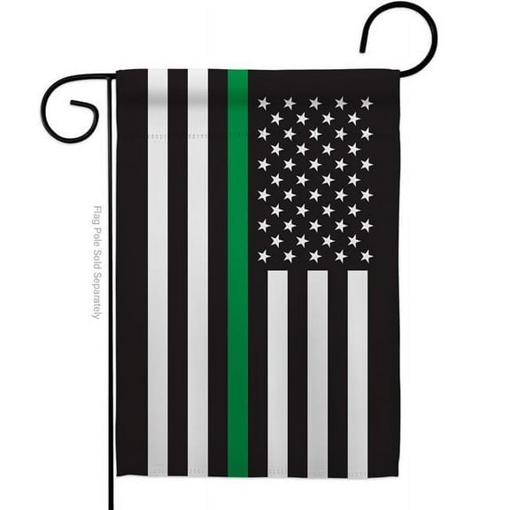 Americana Home & Garden G142921-BO 13 x 18.5 in. Thin Green Line Garden Flag with Armed Forces Service Double-Sided Decorative Horizontal Flags House Decoration Banner Yard Gift