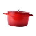 thumbnail image 2 of Olla de cocción de esmalte de hierro fundido con tapa sin palo fácil de limpiar stotpot para estofar guisos de cocina de viaje a casa, 2 of 8
