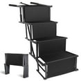 Homitt Foldable Dog Ramp Dog Car Ramp Aluminum Frame 4 Steps Dog